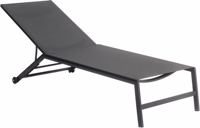 Lettino Prendisole da Giardino 195x70x34 cm con Ruote Antracite