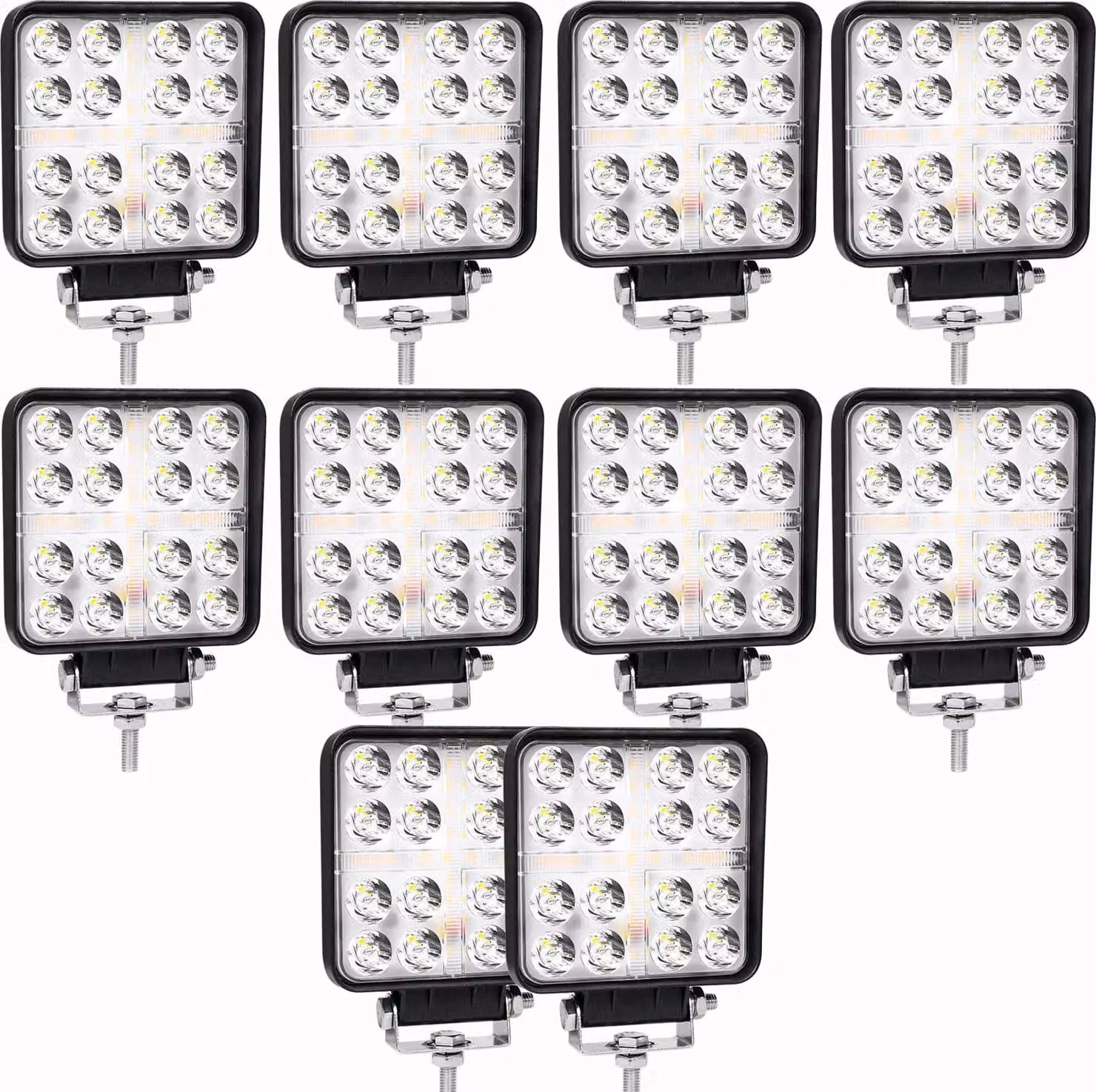Luci da lavoro a LED, alta luminosità, design impermeabile, 10 fasci spot da 48w