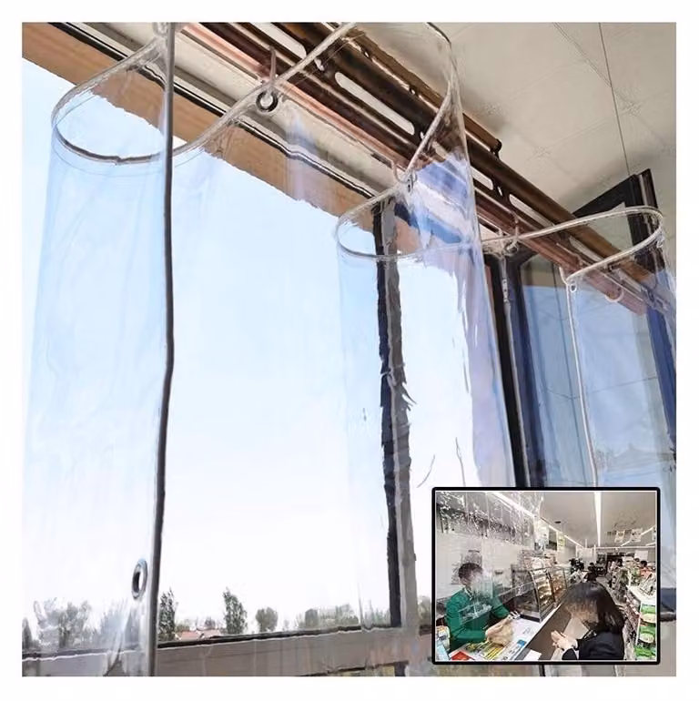 Telo impermeabile - PVC trasparente con anelli