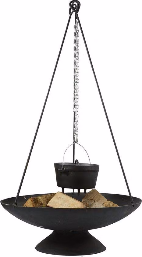Supporto da cucina per esterni - Supporto per barbecue - Riscaldatore da esterno - Robusto telaio in acciaio - Altezza 117 cm - Verniciato grigio