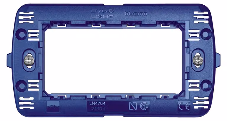 Bticino LivingLight Supporto Scatola Plastica Blu 4 Moduli LN4704