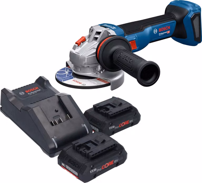 Smerigliatrice angolare a batteria Bosch GWS 18V-11 Professional 18 V 125 mm + 2 batterie ProCORE 4,0 Ah + caricabatteria