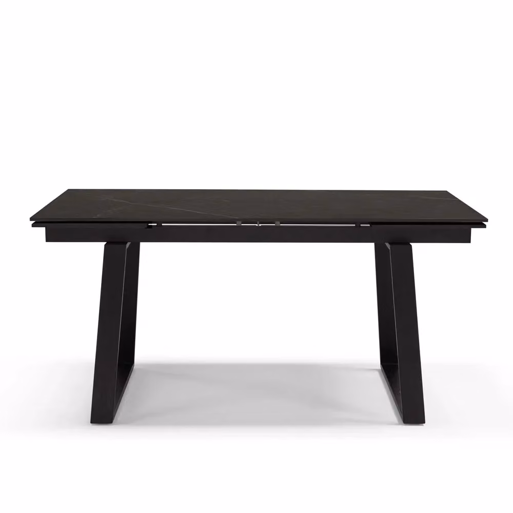 Tavolo da pranzo allungabile Redokasa modello ATLAS in grès ceramico nero opaco con design moderno per cucina, soggiorno o sala da pranzo, L: 160 cm, P: 90 cm – 2