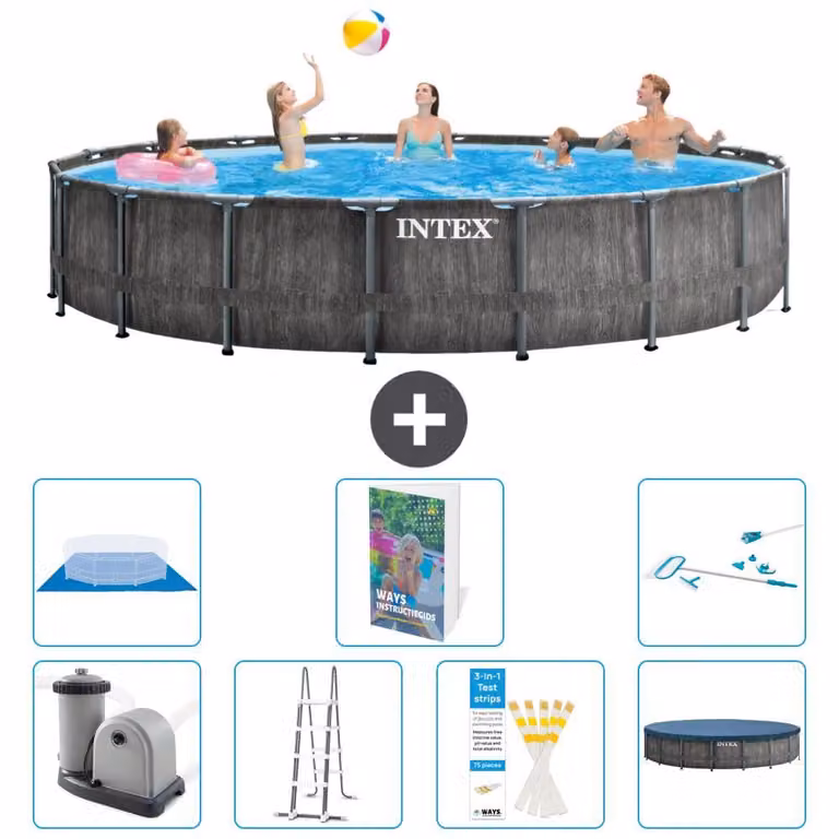 Struttura per piscina a forma di prisma - 549x122 cm - composta da 6 elementi - modello S573
