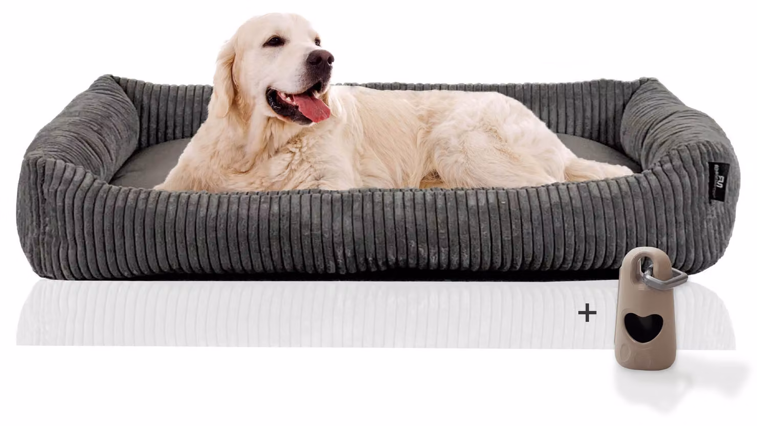 Tagliatubi Divano per cani di grossa taglia | Letto per cani in velluto a coste grande | Letto per cani XXL | Letto rialzato per cani | Letto per cani di facile manutenzione con cuscino 120x80 cm | Cestino per cani morbido | Regali per gli amanti dei cani