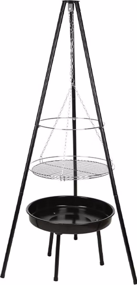 Progarden | Barbecue su treppiede - 151 cm - Nero - Struttura robusta - Ideale per il giardino e il campeggio - Barbecue a carbonella