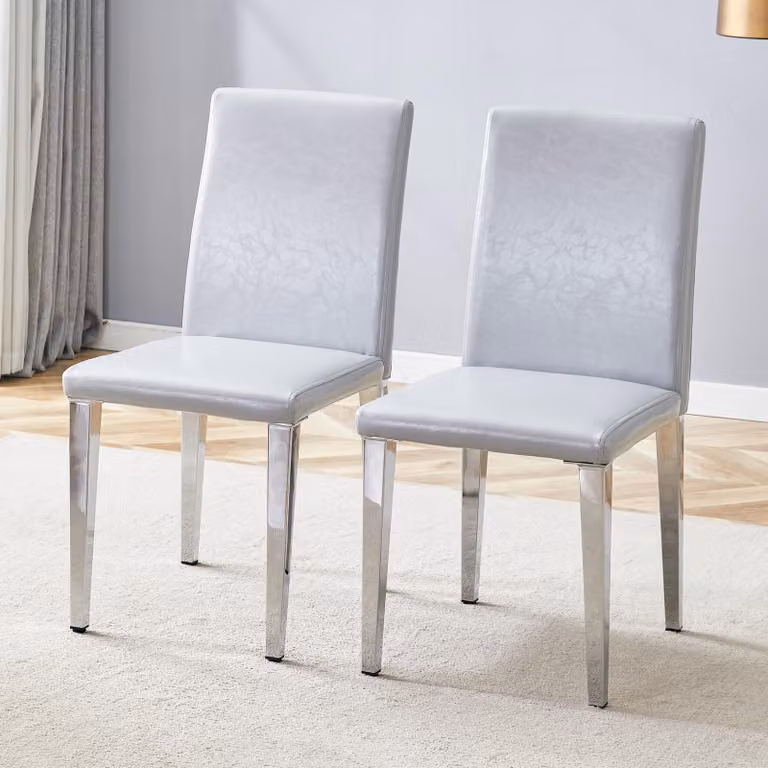 STILVORA: Set di 2 sedie da pranzo in ecopelle, sedie con gambe in metallo, ideali per la cucina, la sala da pranzo e il soggiorno. Sedie da pranzo in ecopelle