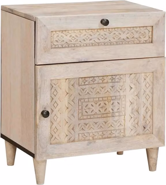Armadio da notte vidaXL in legno bianco L/P/H: 50 x 33 x 60 cm