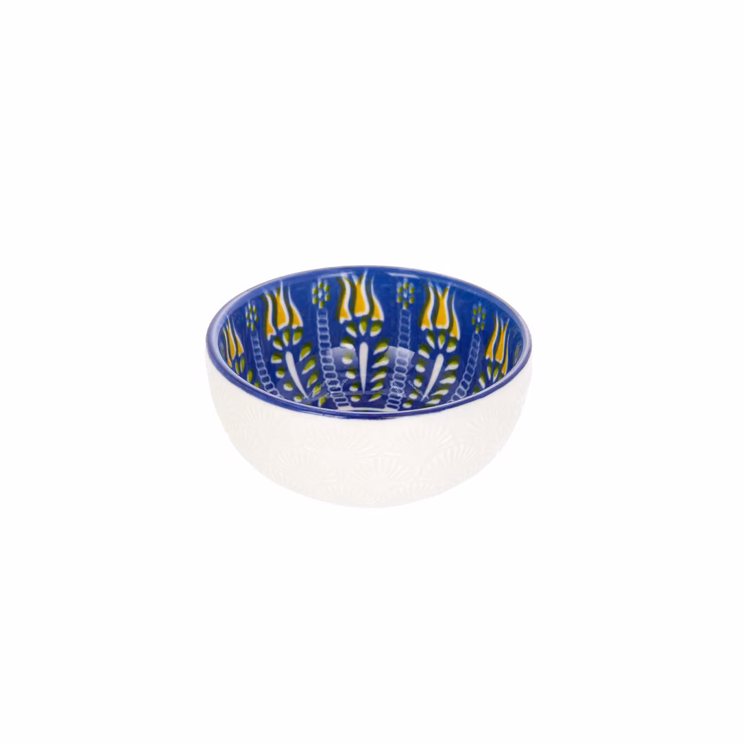 Ciotola per dessert Kaori in ceramica bianca e blu con decoro floreale, L: 8,5 cm, H: 3 cm – 2