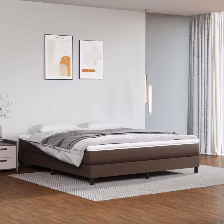 Struttura Letto a Rete con Doghe a Molla vidaXL in Similpelle Marrone L: 180 cm, P: 200 cm