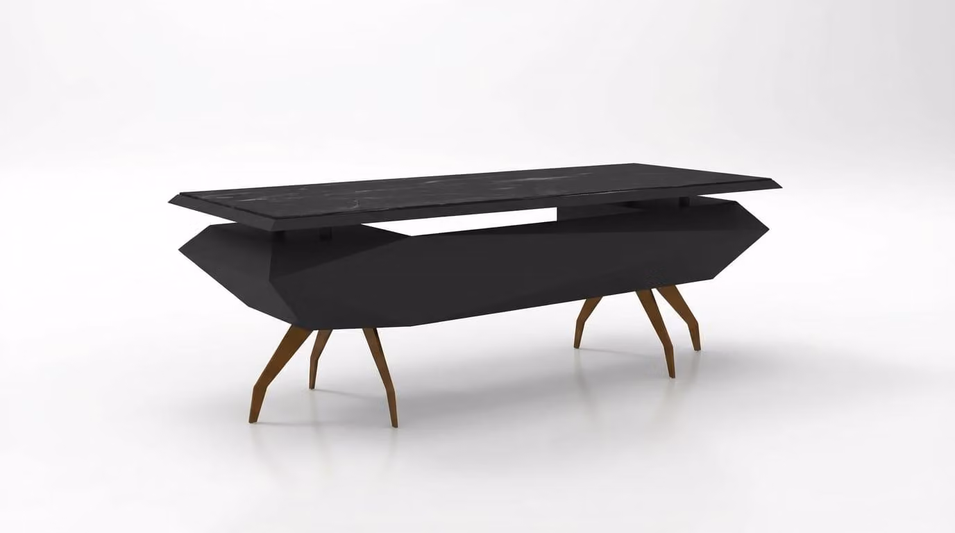 Scrivania da ufficio esclusiva, design moderno, colore nero, ideale per l'ufficio del direttore
