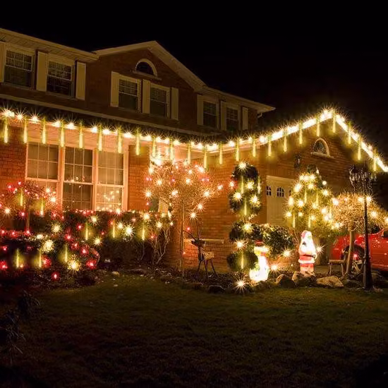 Illuminazione a LED effetto meteora, bianco caldo, per interni ed esterni