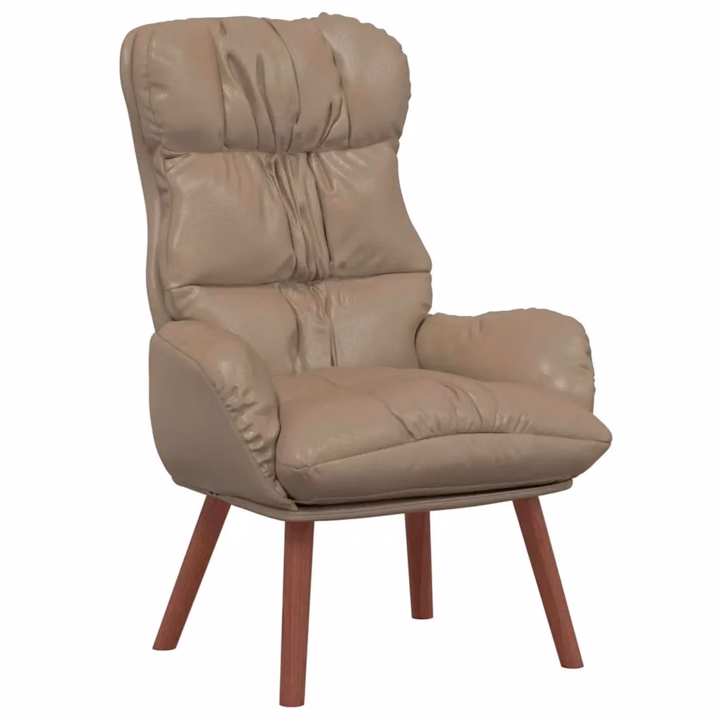 Poltrona Lounge Moderna in Pelle Artificiale Colore Cappuccino L: 69 cm, P: 74 cm, H: 93 cm – 2