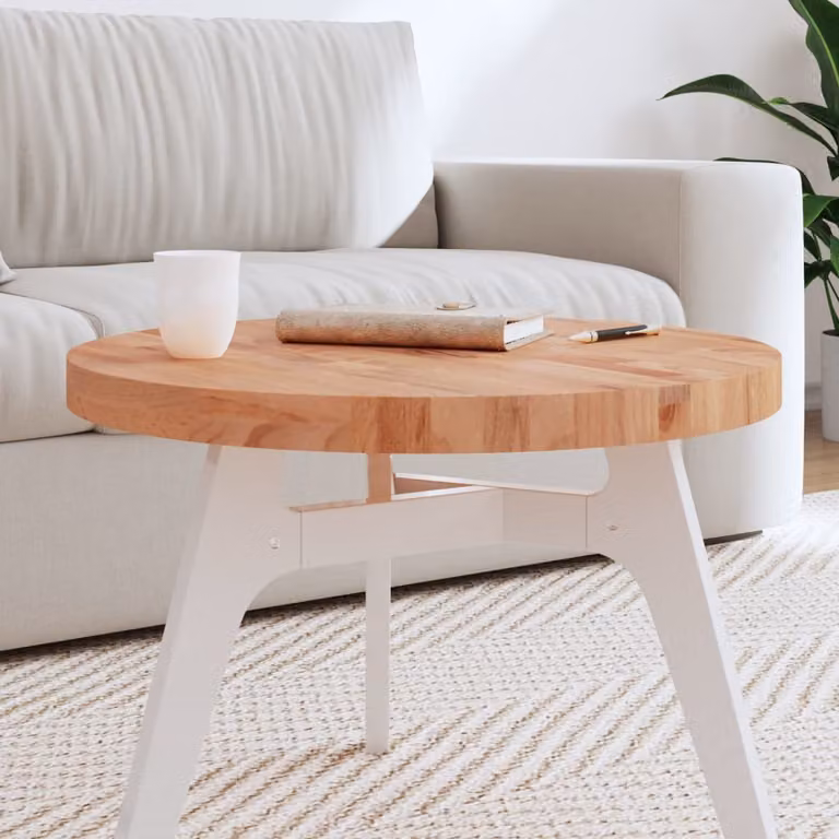 Piano per tavolo rotondo vidaXL in legno di faggio laccato marrone Ø60 x 4 cm