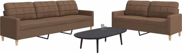Maison Exclusive - Set divano a 2 posti in tessuto marrone