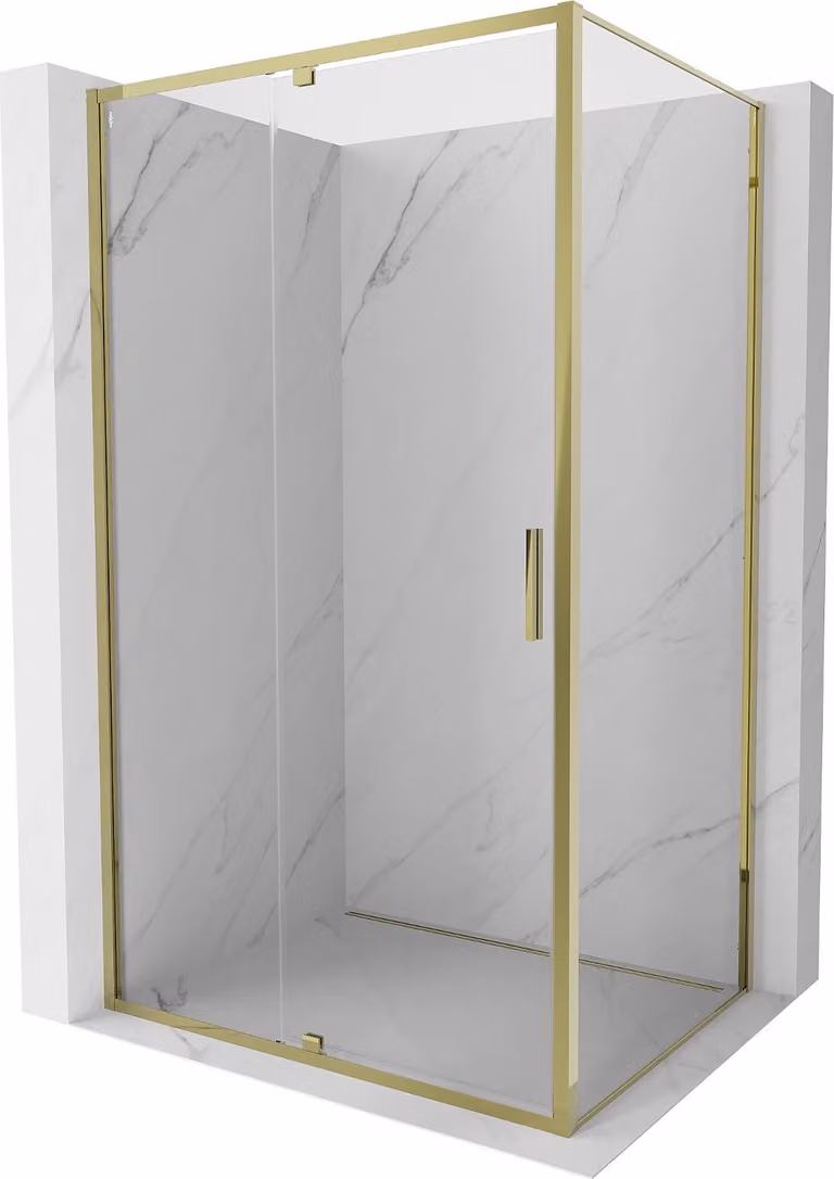 Mexen Exo cabina doccia a battente 120 x 95 cm, trasparente, oro - 819-120-095-50-00