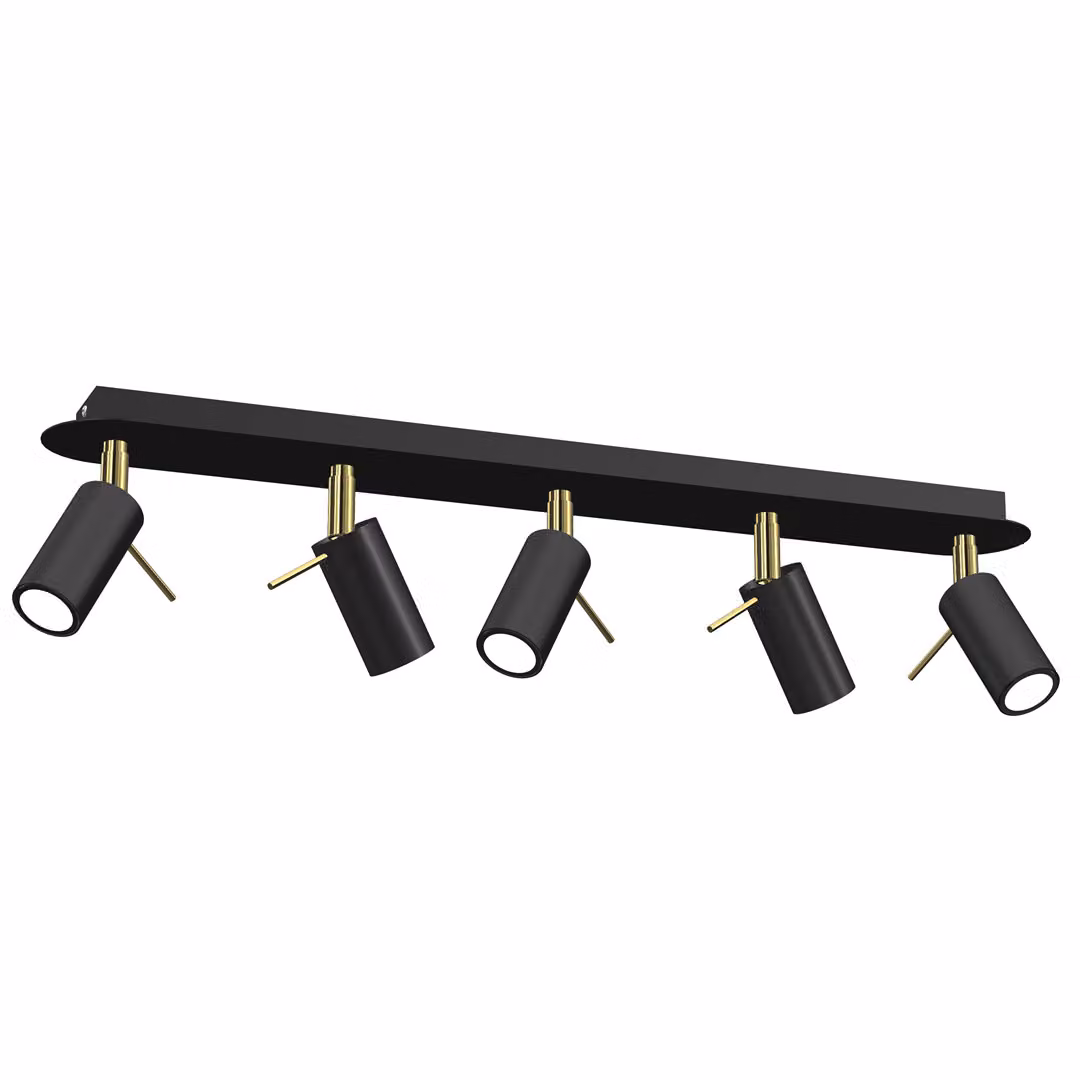 Preston Oro/Nero 5X Mini Gu10 plafoniera Lampada da soffitto Faretti da soffitto