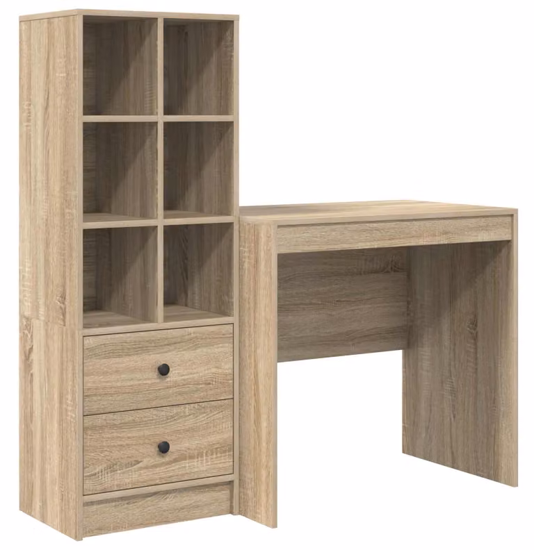 Scrivania con cassetto con lo scaffale 2 pcs Rovere Sonoma