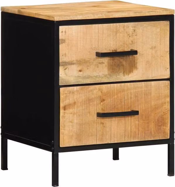 Set di 2 Comodini | Armadio da Notte | Mobiletto da notte Marrone e Nero 40 x 35 x 50 cm