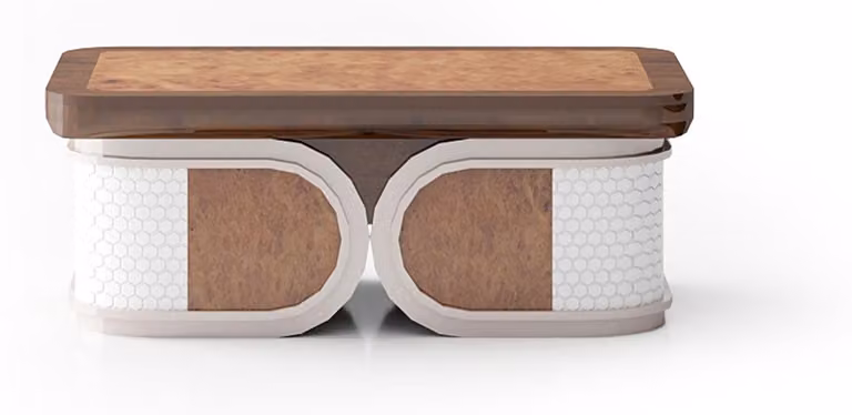 Eleganter Couchtisch aus Holz in warmem Braun für modernes Wohndesign
