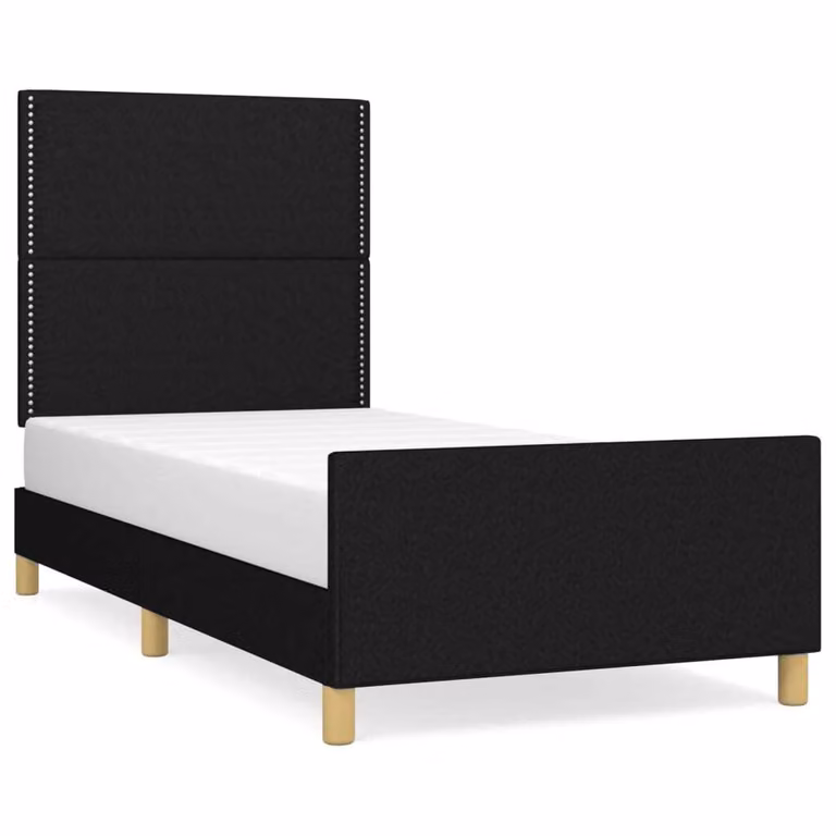 Giroletto senza Materasso Nero 90x200 cm in Tessuto
