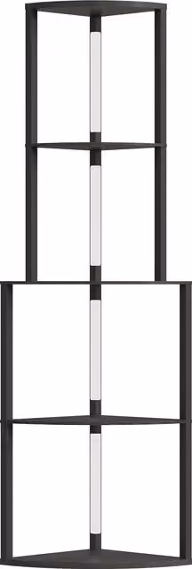 HOMCOM Lampada da terra con 4 ripiani ad angolo e LED dimmerabile, Nero, L 55,5 cm x P 39,5 cm x H 163 cm – 1