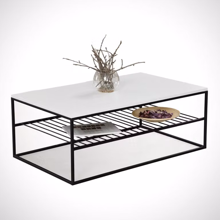 Skye Decor, Etna - Bianco, tavolini da salotto, bianco, pannello melaminico, 95 x 43 x 55 cm