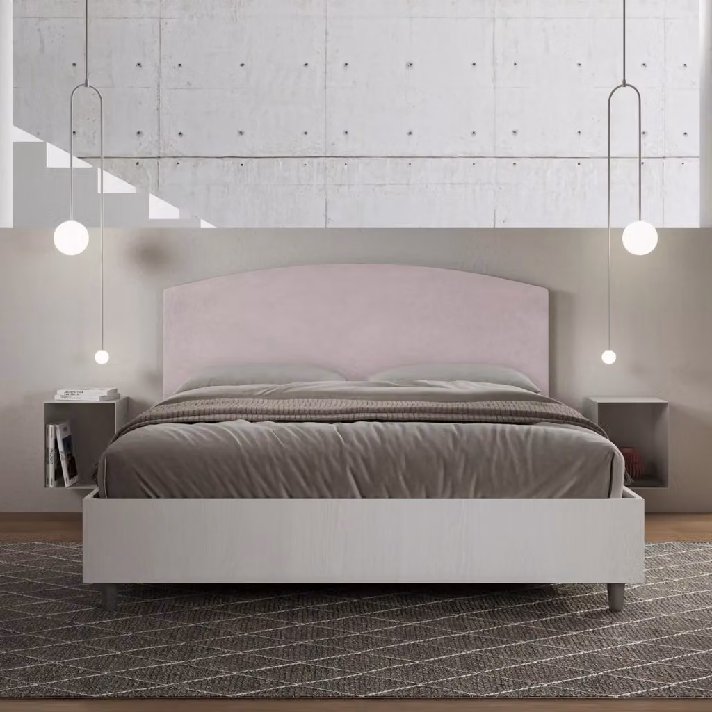 Letto Matrimoniale Antilia GIORDANOSHOP con Contenitore e Rete a Alzata, Colore Viola/Rosa, L/P/H: 160 x 200 x 115 cm – 2