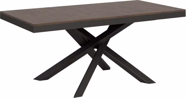 Tavolo allungabile Volta Evolution Bs Com in noce con telaio antracite L: 90-180/440 cm x P: 90 cm