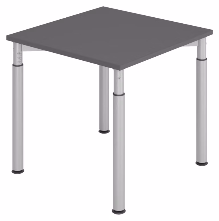 bümö Scrivania Serie-Y - Struttura: argento, dimensioni: 80 x 80 cm, decorazione: grafite