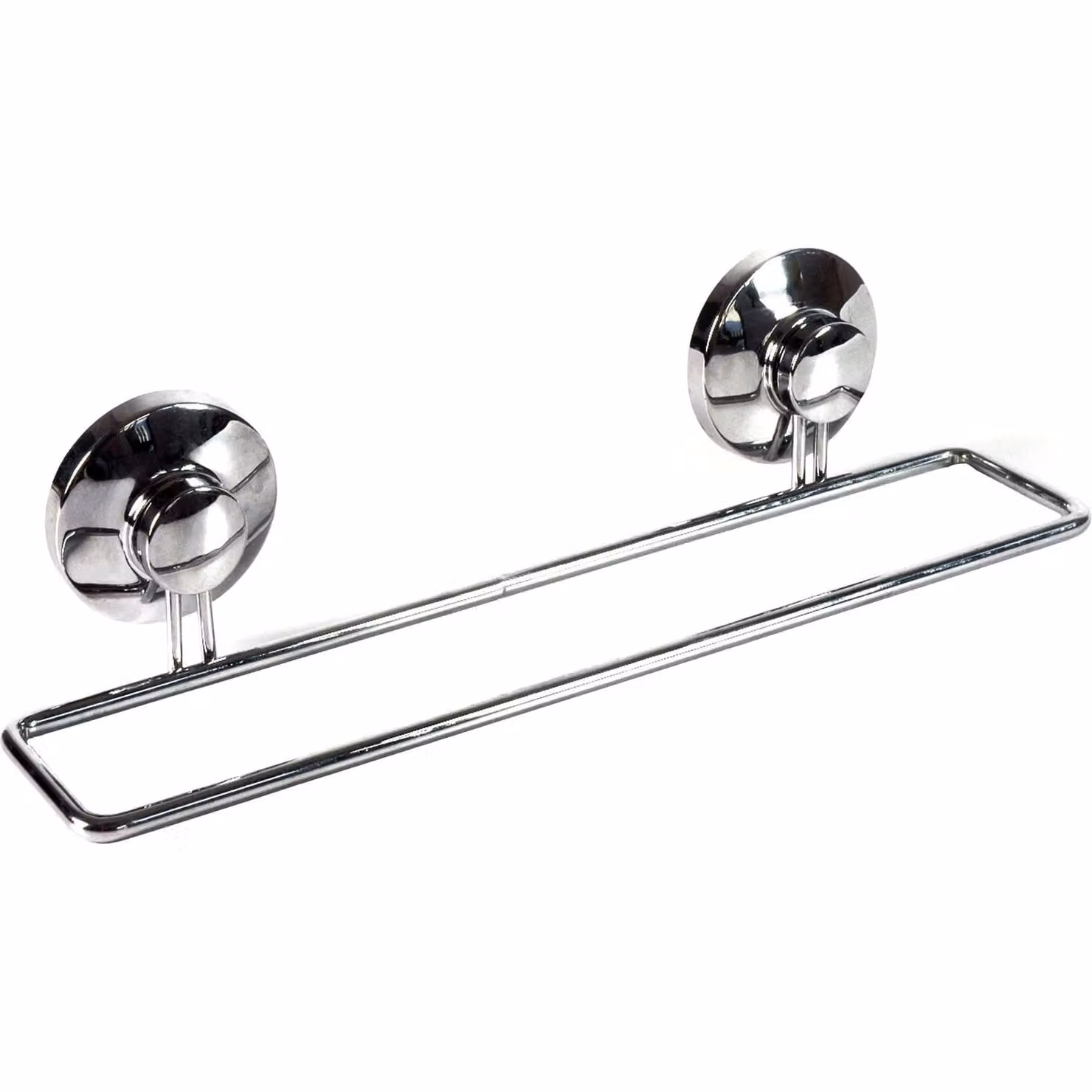 Portasciugamani in metallo cromato con ventosa VESTIAMO CASA Linea Barlow argento