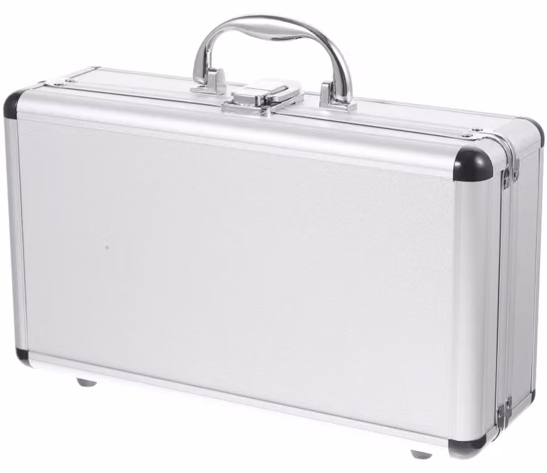 Omgoods - Valigetta in alluminio - Custodia per attrezzi - Robusta e sicura - Bianca - Utensili manuali - Ideale per l'uso domestico o in viaggio - 30 x 16 x 9 cm