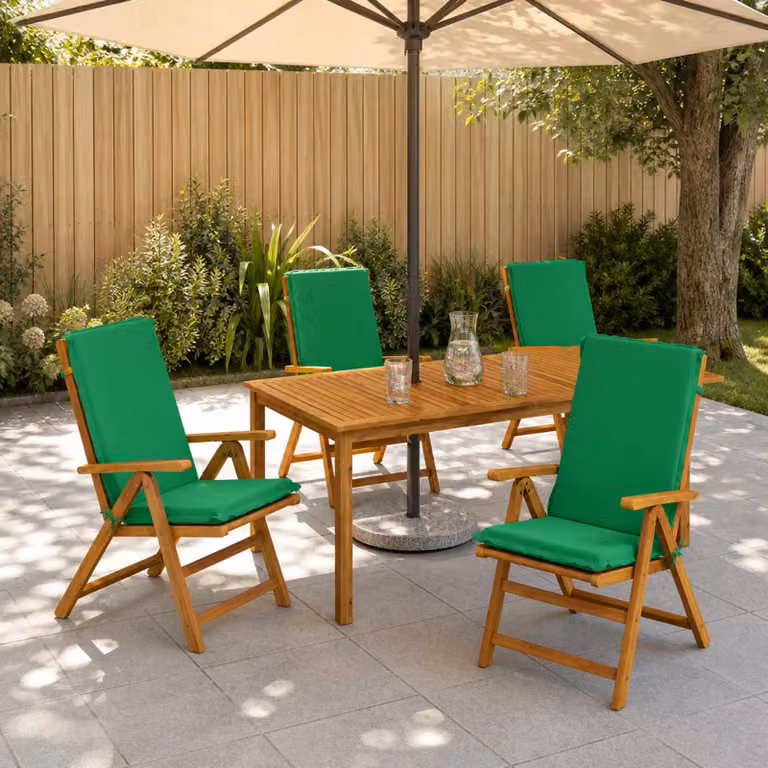 vidaXL Cuscini Bhair Alto Schienale in 4 Pezzi GEMERT 4 pcs Verde