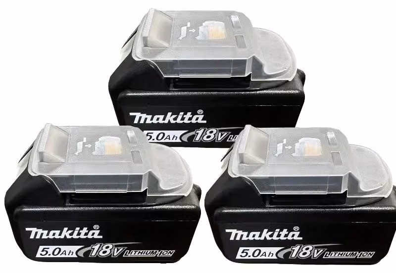 Batterie per utensili elettrici, 18V, agli ioni di litio, alta capacità, confezione da 3 pezzi, marca Makita, capacità 5Ah
