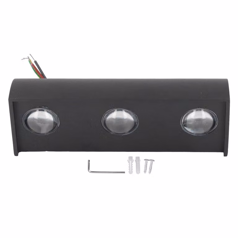 Lampade a LED da parete, 3 luci, 3W ciascuna, senza sfarfallio, luce calda e soffusa, grado di protezione IP65, impermeabili, realizzate in alluminio resistente, design moderno per esterni