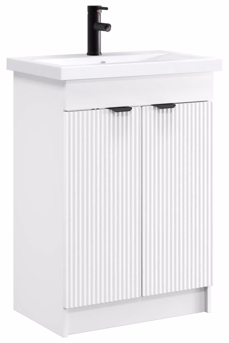 Set di mobili da bagno, colore bianco, dimensioni 78,5 x 37,5 x 81 cm
