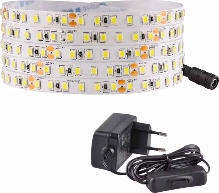 Set LED a striscia 24 V, 3 m, IP20, 6500 K, alimentatore, interruttore ON/OFF 319173 Polux