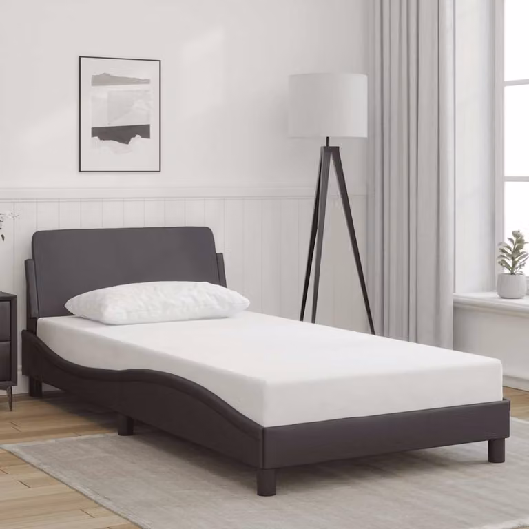 Giroletto Dover vidaXL in similpelle color crema, L: 100 cm, P: 200 cm
