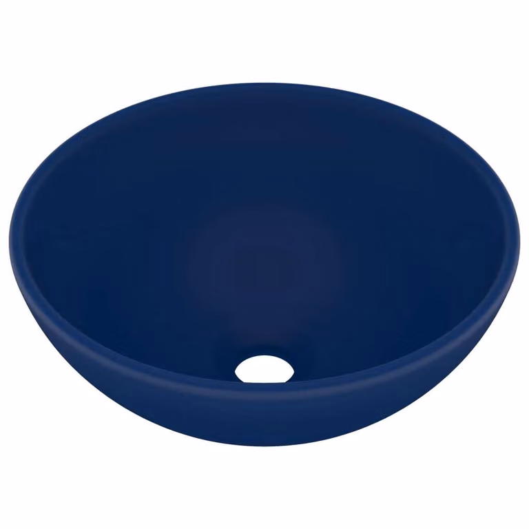 Lavandino Lusso Rotondo Blu Scuro Opaco 32,5x14 cm in Vetroceramica