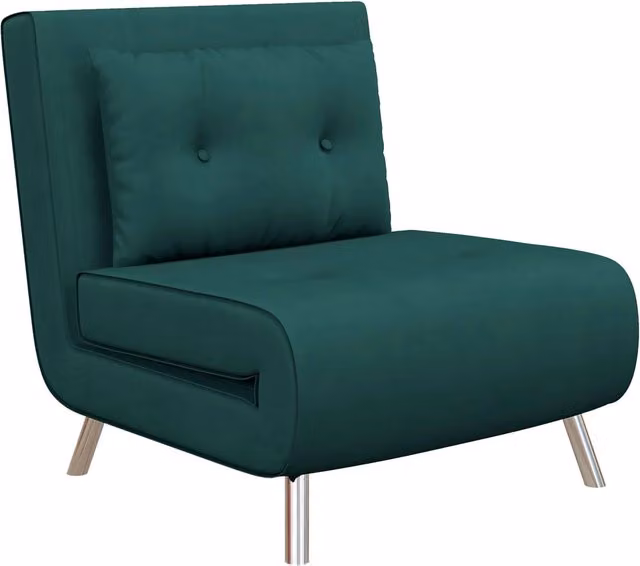 Poltrona reclinabile con poggiapiedi ¨C zephmum ¨C Tessuto verde, 77x88x83 cm