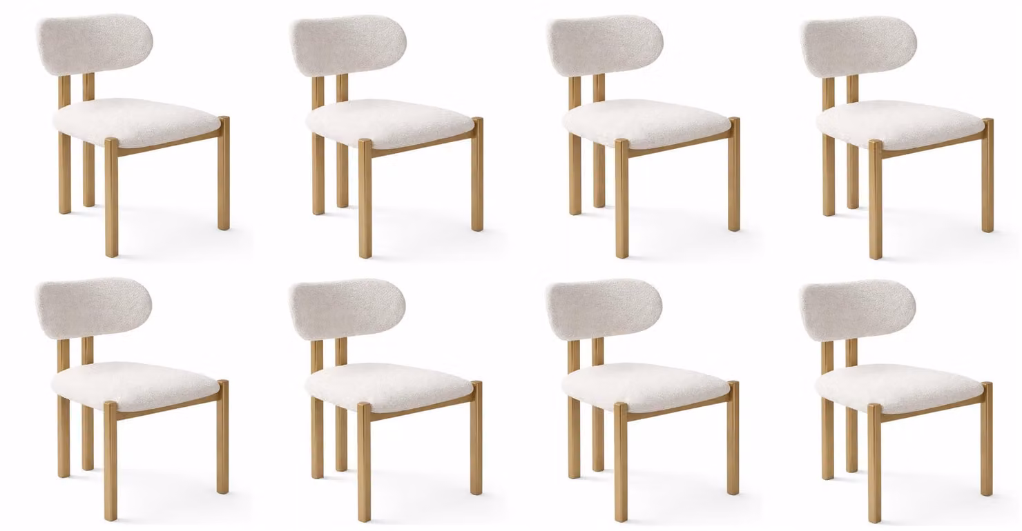 Set di sedie moderne bianche Sedia da pranzo imbottita Sedia da cucina