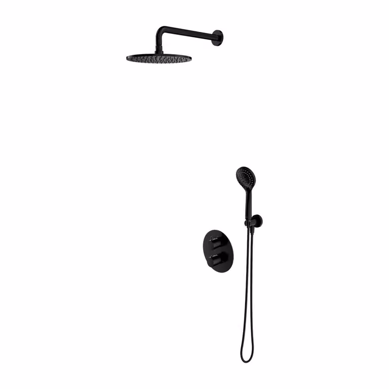 Omnires Y SYSYT05BL Set doccia termostatico da incasso, nero