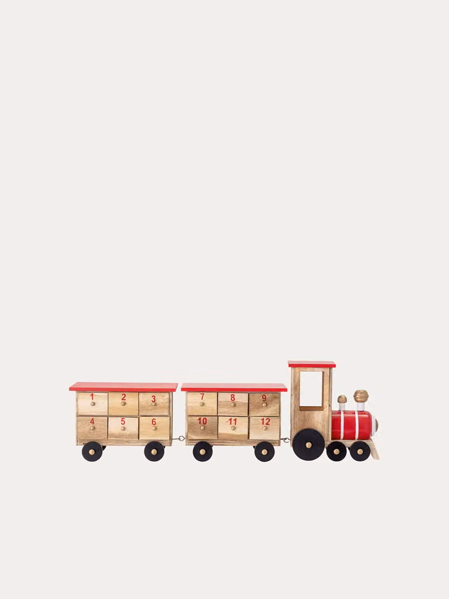 Calendario dell'Avvento a forma di treno in legno multicolore Kenay Home per decorazione da tavolo – 2