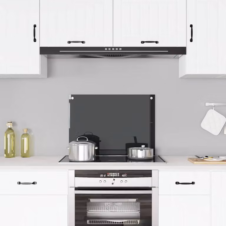 Paraschizzi per cucina vidaXL in vetro temperato nero L: 70 cm, H: 50 cm