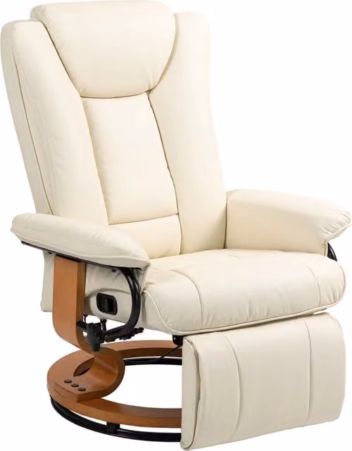 Poltrona relax reclinabile girevole ¨C Minimal ¨C similpelle crema