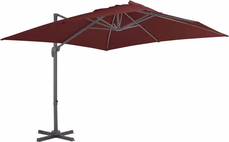 Maison Exclusive - Ombrellone a braccio con palo in alluminio 400x300 cm, rosso bordeaux