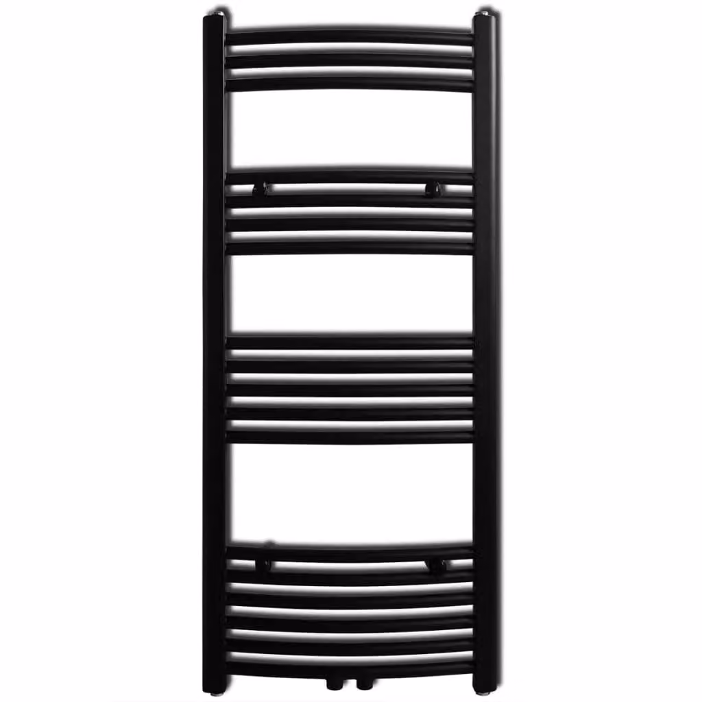 Radiatore per asciugamani ad acqua calda Curvo nero 500x1160 mm