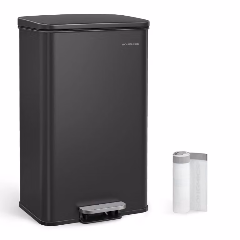 Pattumiera da Cucina 40 Litri Nero, Nero