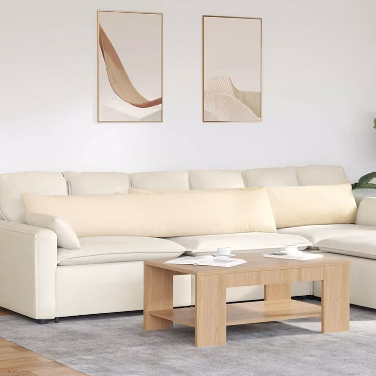 Set di 2 cuscini da divano vidaXL in tessuto a coste beige, L 200 cm x P 40 cm x H 40 cm