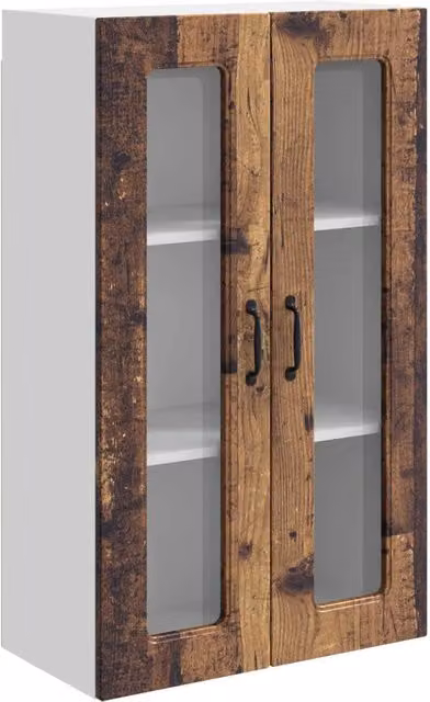 Armadio da cucina rettangolare dal design pulito ampio spazio di stoccaggio 60 x 31 x 100 cm in legno antico 02_0053861
